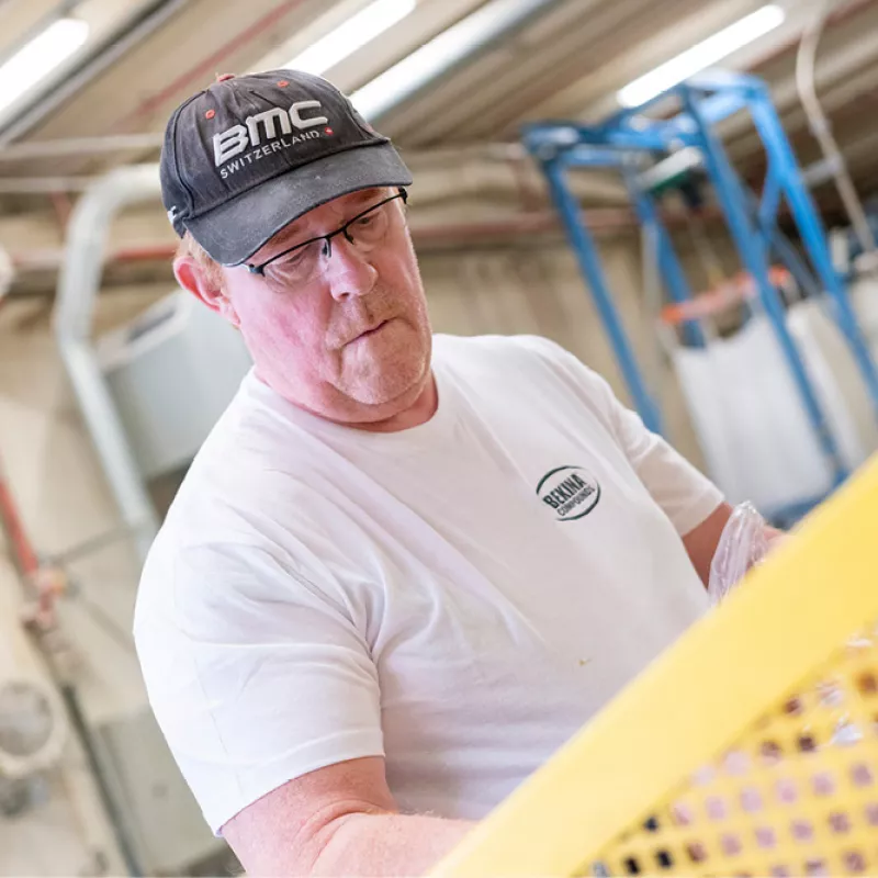Rudy Van Glabeke working in the production of Bekina Compounds