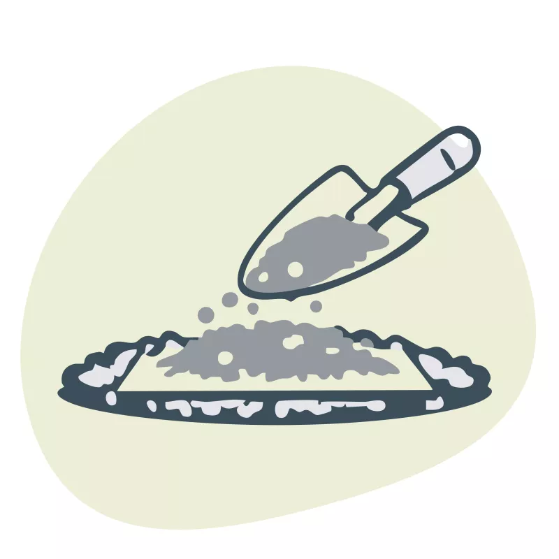 Leg 5cm aarde op het papier.