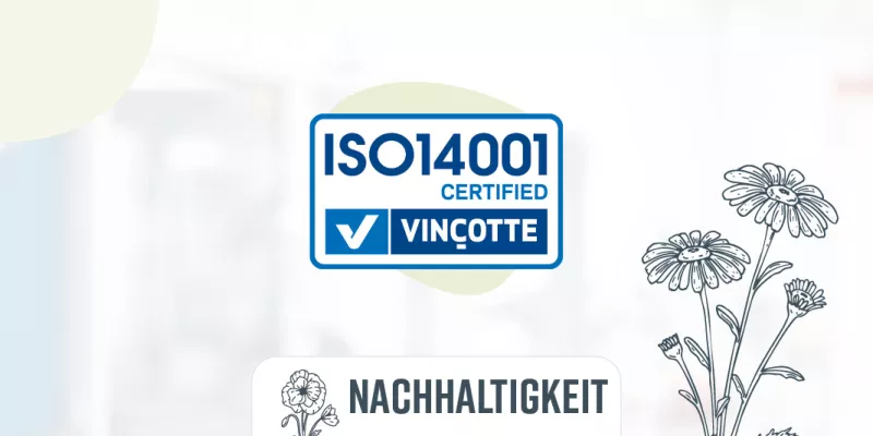 Bekina ist stolzer Inhaber des ISO 14001-Zertifikats 