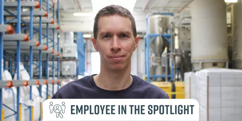 Colleague Geoffrey Courtens in the production of Bekina Compounds